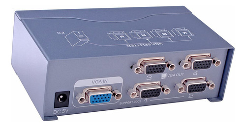 Dtech Powered 4 Port Vga Splitter Box Video Distribution Dup