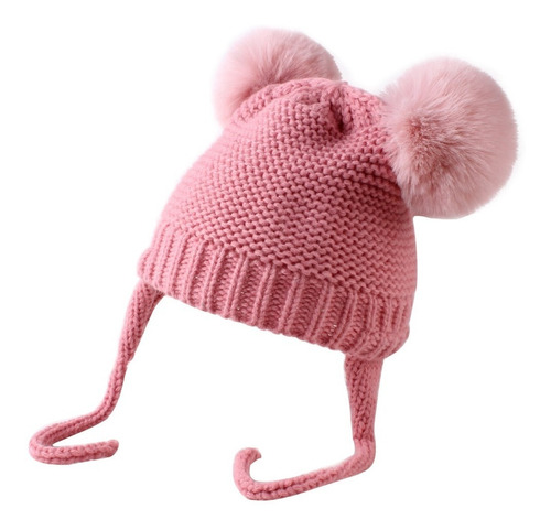 Gorro De Punto De Bola Cálida De Invierno Para Bebé 