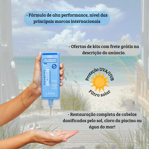 Shampoo Restore Cabelos Quebradiços Piscina Mar Restauração