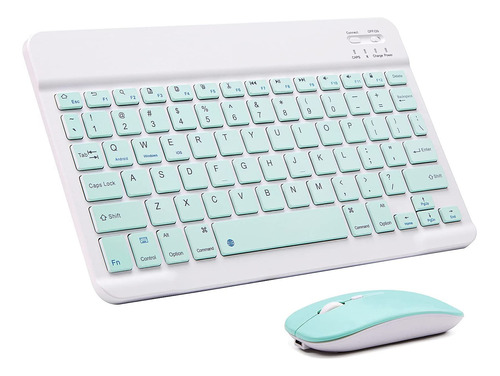 Kit Teclado + Mouse Ultra-slim Portatil Con Bluetooth Verde