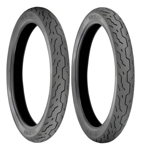 2 Pneus 80/100-18 Diant S/ C + 90/90-18 Tras S/ C Technic