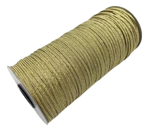 Elástico Color Plata Y Dorado Plano De 3 Mmm Encuardenación Rayas Dorado /plata