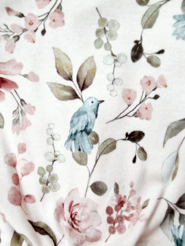 Imagen 2 de 2 de Body Vestido Beba Interlock Estampado Flores Y Pajaros
