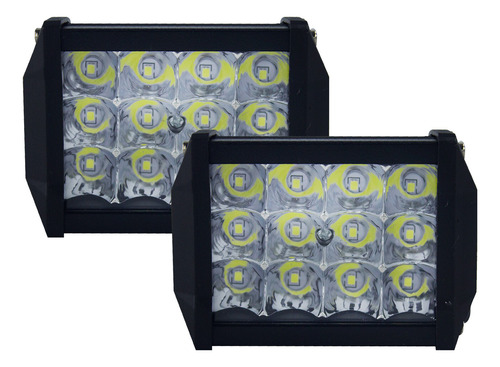 Set De Faros Estrobo Blanco 12 Leds 48w Tunelight Universal