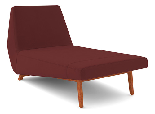 Sofá Chaise Longue Sala Living Parisi 155cm Veludo Marsala