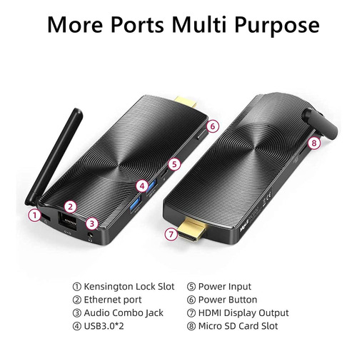 Mini Pc Stick Mele Pcg02 J4125, 8 Gb De Ram, 128 Gb, Ssd, Wi