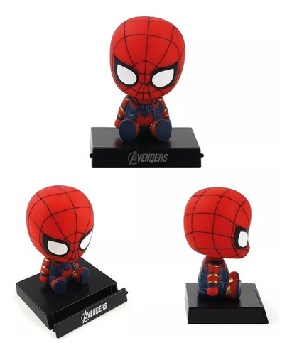 Figura Spider Man Avengers Base Cabezón Para Coche O Celular