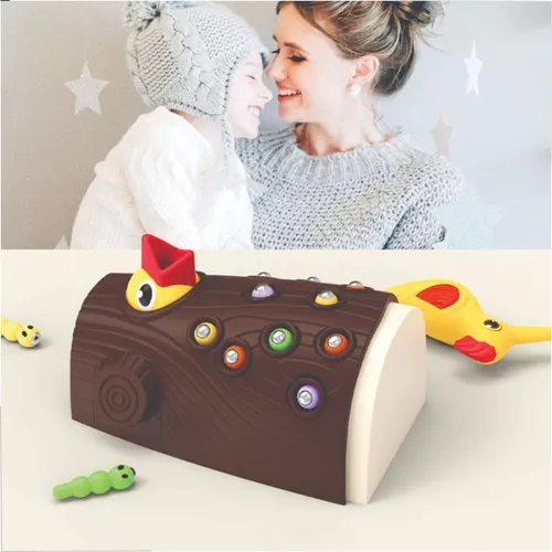 Minhoca Magnética Jogo - Pica-pau Pegar e Alimentar Habilidades Motoras  Finas Caule Brinquedos,Pica-pau pegando e alimentando habilidades motoras  finas, brinquedos aprendizagem Hoghaki : : Brinquedos e Jogos