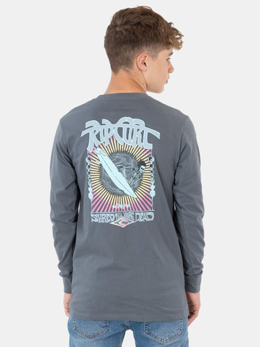 Polera Dead Shred Ls Tee Young Gris Infantil Rip Curl