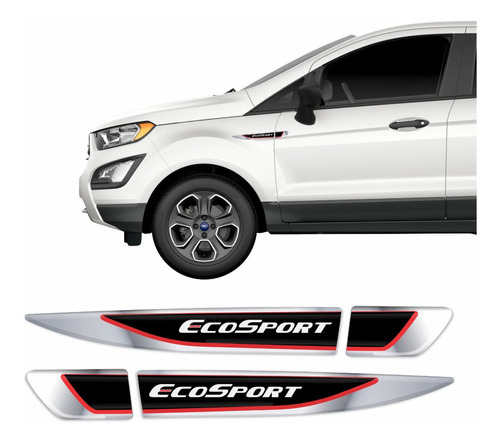 Adesivo Aplique Lateral Ford Ecosport Emblema Cromado Res19