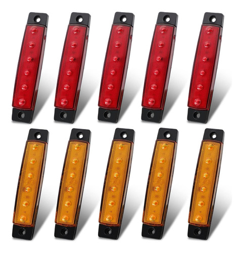 10 Pcs 3.8  6 Led Rojo Y Ámbar Marcador Led Lateral (5...