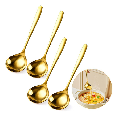 Juego De 4 Cucharas De Cocina De Acero Inoxidable Sus 304.