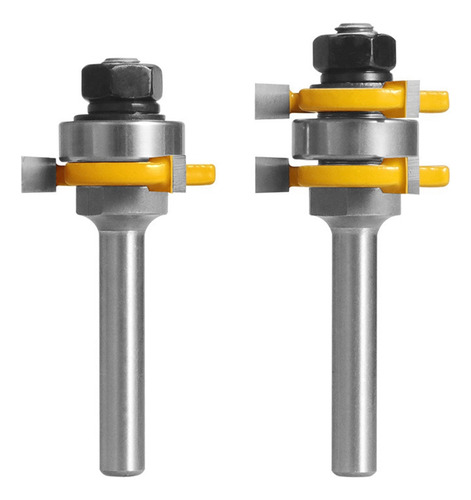 2 Peças De Fresa T-tenon De Três Arestas