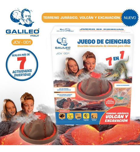 Juego De Ciencia Volcan Y Excavacion Jurasica Galileo Full