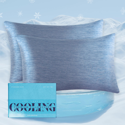 Juego De Fundas De Almohada Refrescantes Lujo Transpirables