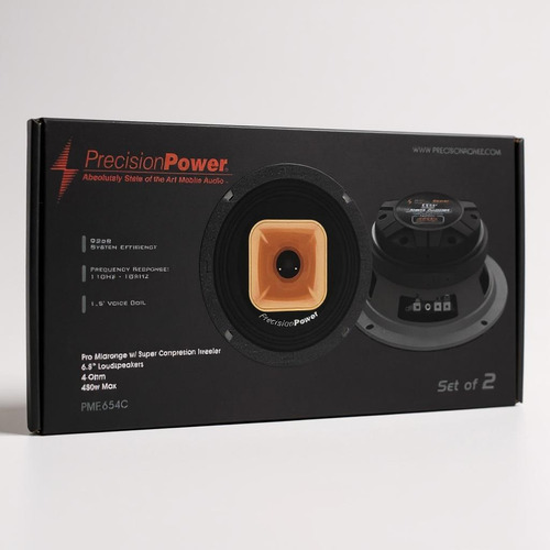 Bocinas Precision Power Pmf.654c 6.4 - 2 Piezas 4 Negro- Dorado