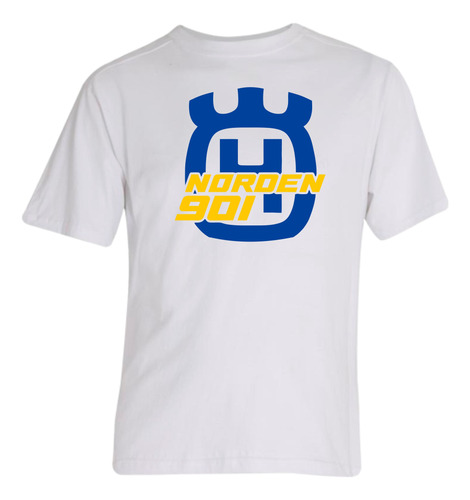 Remera Motoquera Husqvarna Norden 901 Algodon Blanca