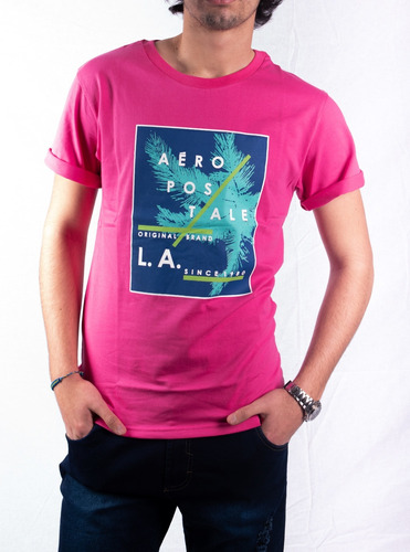 Remera Aeropostale Manga Corta Palm Tee Hombre Aero