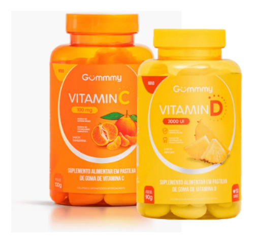 Suplemento Alimentar Gummy Vitamina C + Vitamina D Combo