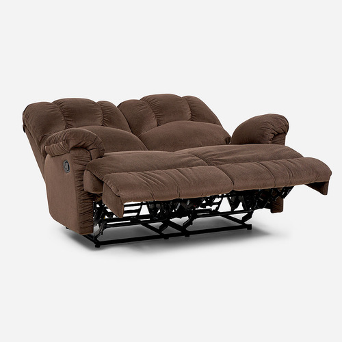 Sofá Reclinable Rosen Arles 2 Cuerpos Manual Tela Café