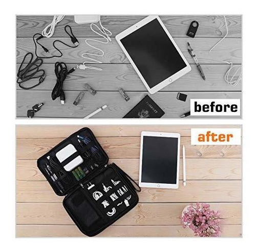 Imagen 5 de 7 de Moko - Organizador De Accesorios Electrónicos De Doble Capa