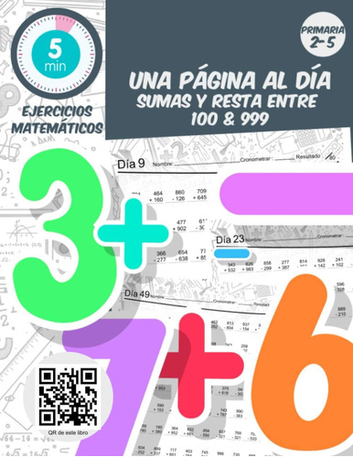 Libro: 5 Min Ejercicios Matemáticas Una Página Al Dia Sumas