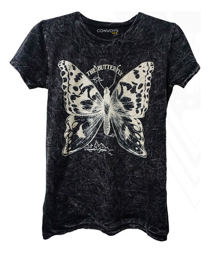 Remera The Butterfly Con Glitter - Convoys Rock Mujer