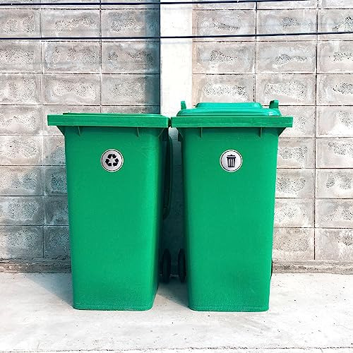 Conjunto De 2 Calcomanías De Basura Y Reciclaje | Uv Estable