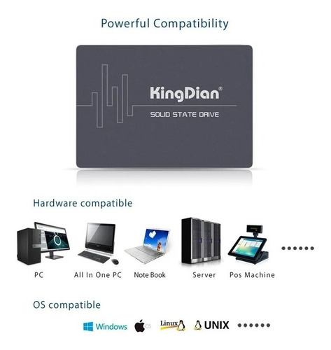 Kingdian Hd Ssd 480 Gb 560/422 Mb/s Ready Color Gris