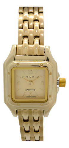 Reloj Dmario Fc4308 Fondo Dorado Cristal Zafiro 100% Orgnl