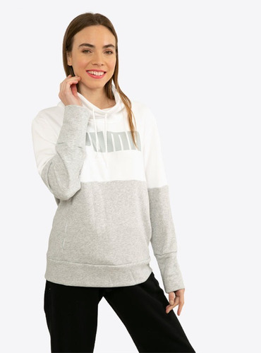 Imagen 1 de 5 de Poleron Puma Cb Puma Cowl Neck Fl Blanco