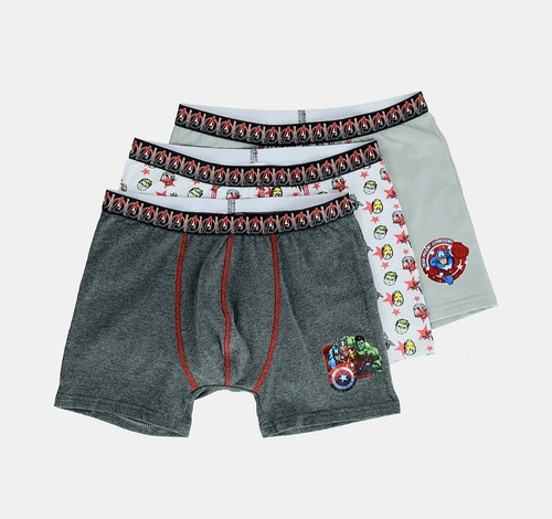 Boxer Algodón Mota Avengers Talla 14 Pack X3 Mt40444