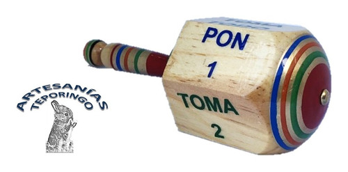 1 Pza. Artesanía Mex. De Madera Pirinola/toma Todo Grande.