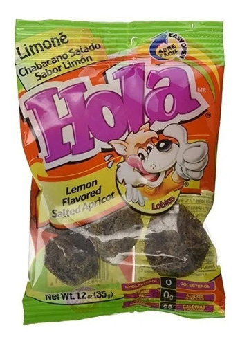 Pack 12 Saladulces Hola Chabacano Salado Sabor Limón 35g