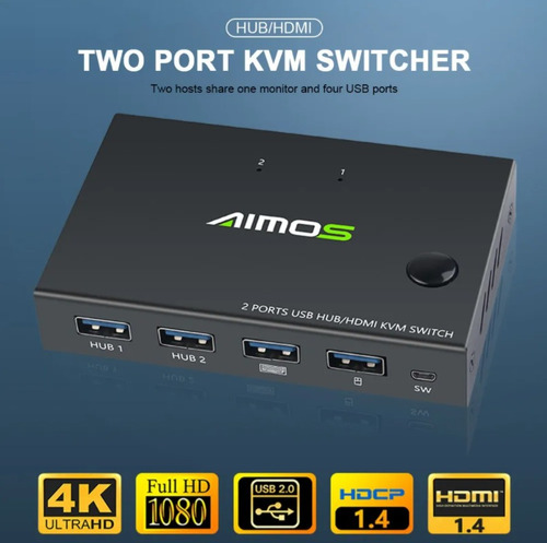 Conmutador Kvm Hdmi Usb 2.0