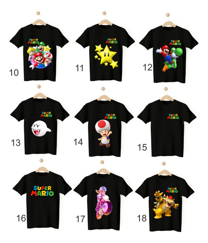 Remeras Super Mario Bros #11 Star - Algodón