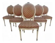 Comprar Juego 6 Sillas Antiguas Luis Xvi Madera Medallon Originales
