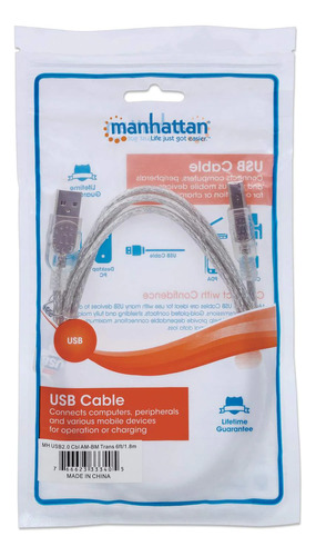 Cable Usb A A Usb B Manhattan 1.8m