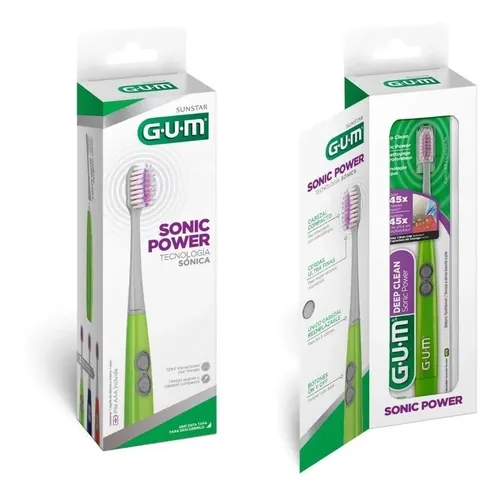Gum Sonic Power Cepillo Electrico Con Pila Tecnología Sónica