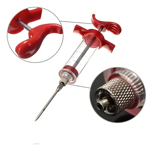 Seringa Injetor De Temperos Em Inox Com Medidor Churrasco