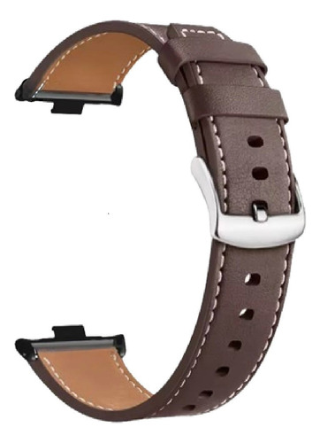 Malla Para Reloj Pulsera De Cuero - Xiaomi Mi Band 9 Pro Marrón Oscuro 21 Cm