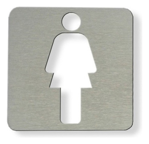Imagen 3 de 10 de Señal Baño Hombre O Mujer 90x90 Mm Cartel Acero Inoxidable