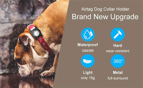 Estuche Funda Para Airtag Impermeable Para Collares Mascota Azul Marino