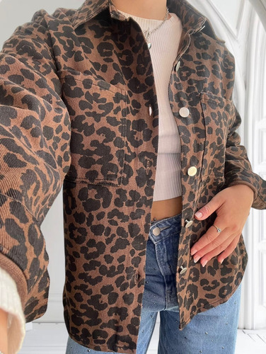 Campera De Jean Animal Print