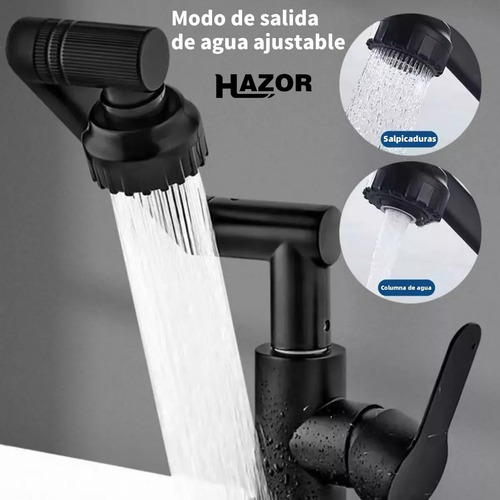 Hazor Negro Convencionales Lagom C02 Mezcladora Para Fregadero Flexible Llave Herramienta De Cocina Brillante Con 3 Modos Salida De Agua Dispersa Caliente Y Frio 360° De Rotación Acero Inoxidable