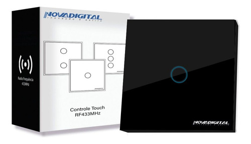 Interruptor Touch 01 Botão Sem Fio Com Rf433mhz Novadigital