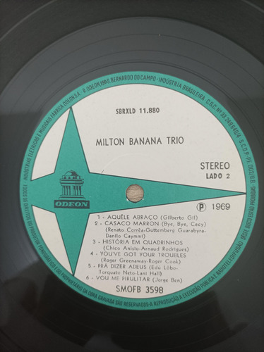 Lp Vinil Milton Banana Trio (Usado)