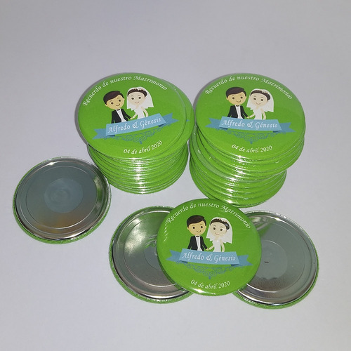 Chapitas Personalizadas Imán 37mm (50 Unidades) Envío Gratis Blanco Personalizado