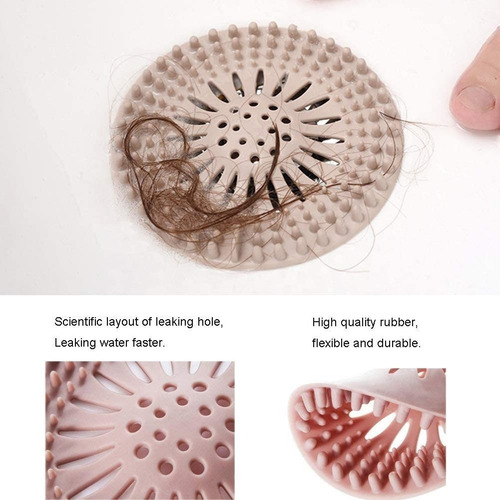 Imagen 9 de 10 de Set X 3 Rejilla Silicona Atrapa Pelos Bañera Basura Cocina