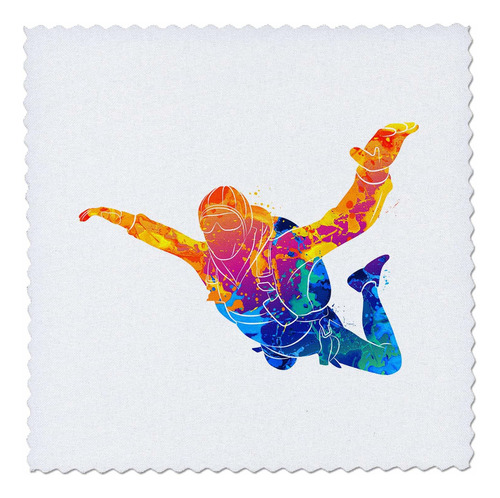 3drose 12x12 Inch Quilt Square Cool Skydiver Color